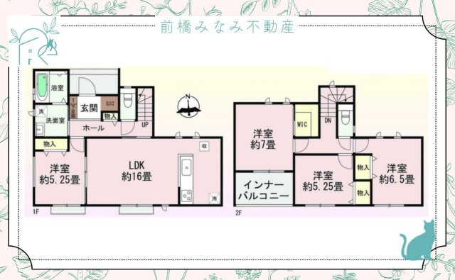【新築】前橋市上新田町　限定１棟　ハートフルタウン　新築建売の間取り