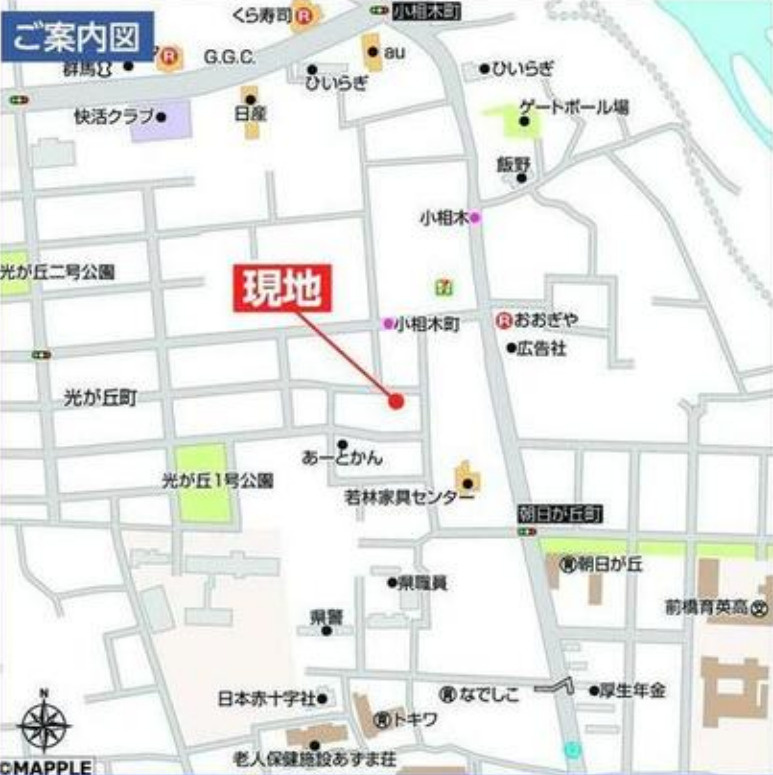 【新築】前橋市上新田町　限定１棟　ハートフルタウン　新築建売の地図