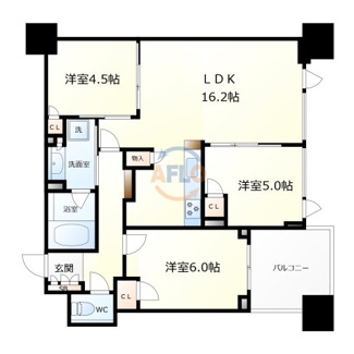【間取り】 | THE CROSS CITY TOWER　敷津小学校区 | THE CROSS CITY TOWER(ザクロスシティタワー)　間取り