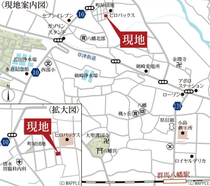 【新築】高崎市町屋町第3　限定１棟　リーブルガーデン　新築建売の地図