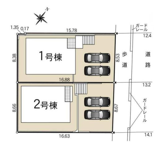 【区画図】 | 安城市二本木新町１丁目21-16『仲介料無料』新築戸建て | 1号棟