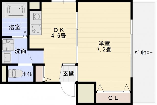 Y'sハウス（ワイズハウス）の間取り|Y's(ワイズ)ハウス　柏原　駅前　1DK