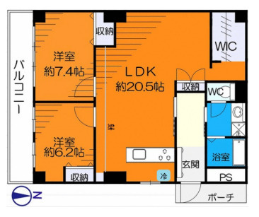与力町スカイハイツの間取り