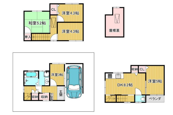 東中浜2丁目戸建の間取り