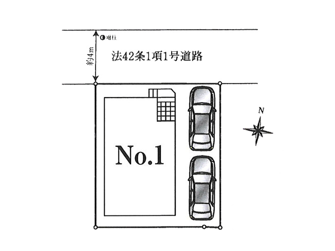 【区画図】 | 富士見水谷東2丁目　新築一戸建住宅　全1棟　(丸井志木店) | カースペース2台分で来客時も安心。