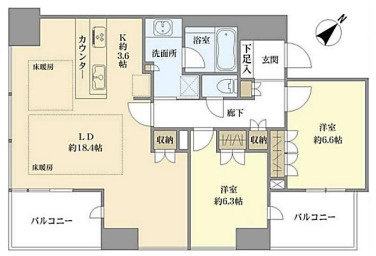 クレヴィアタワー中之島の間取り