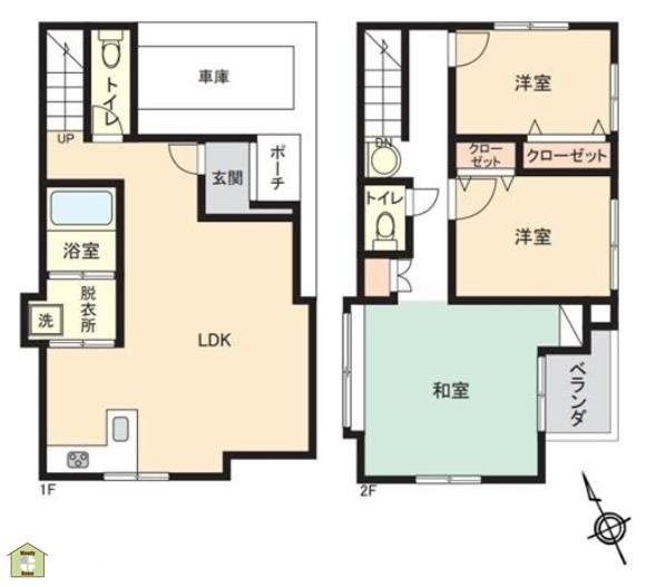 越谷市袋山　中古一戸建ての間取り