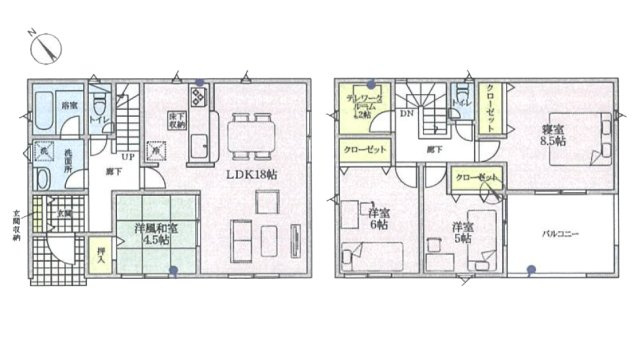 【間取り】 | 知多郡阿久比町大字宮津字下屋郷20-5『仲介料無料』新築戸建て | 1号棟