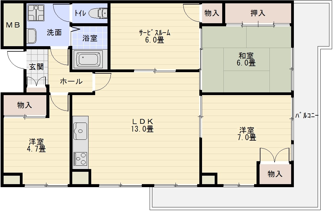 パラツィーナ玉手の間取り