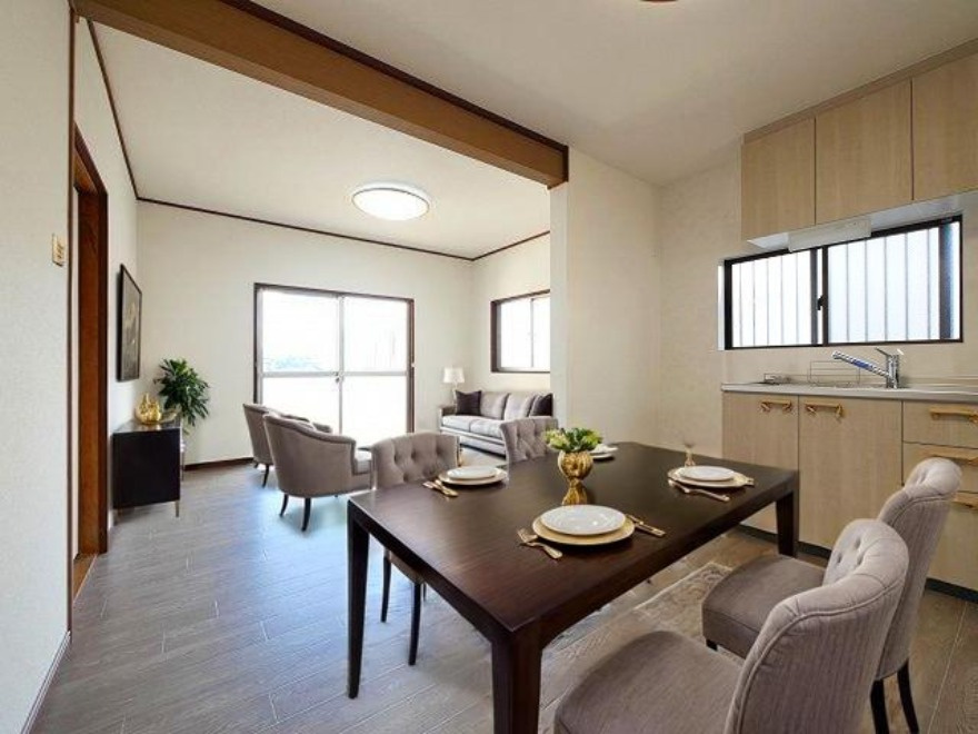 小明町戸建の居間・リビング|CGで家具等を配置したもので家具等は含まれません