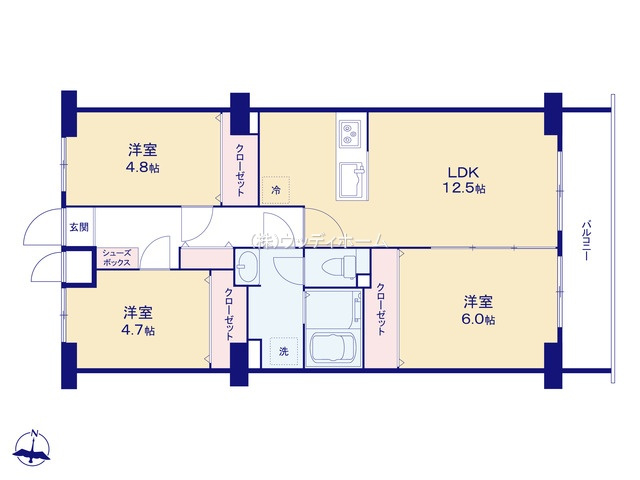 エクレール南越谷　中古マンションの間取り