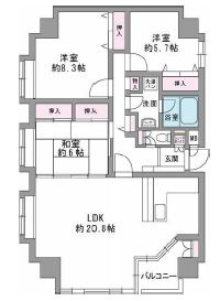 セイワパレス四天王寺の間取り