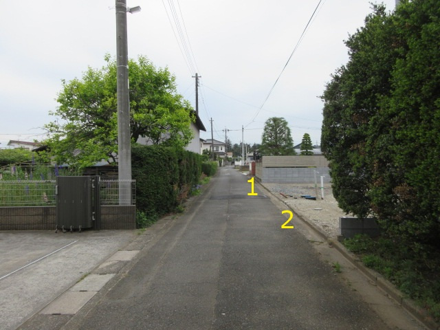 【仲介手数料無料】新築戸建　嵐山町菅谷438-1（全2棟）の前面道路含む現地写真