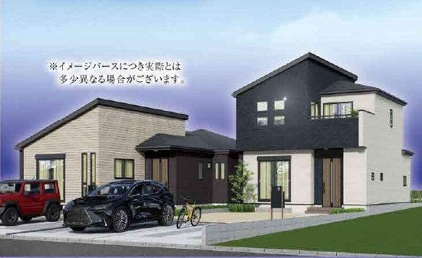 【仲介手数料無料】新築戸建　嵐山町菅谷438-1（全2棟）の外観パース