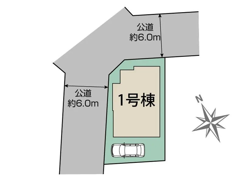 練馬区南大泉3丁目　制震ダンパー採用　角地×長期優良住宅　限定1棟の区画図