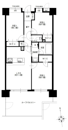 ライオンズマンション板橋徳丸の間取り|3LDK