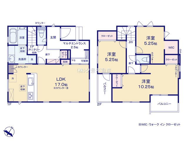 《仲介手数料無料》三芳町大字北永井841-8新築一戸建てブルーミングガーデンの間取り