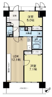 【間取り】 | キングマンション新淀川 | ゆったりとした２LDKの間取りでお二人様におすすめの間取りです温pう