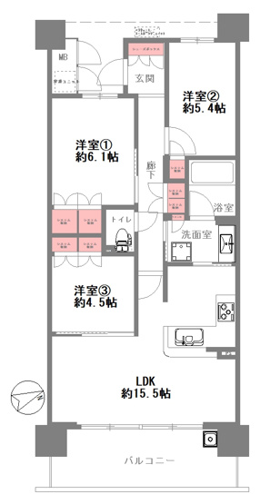 【間取り】 | 阿波座ライズタワーMark20
