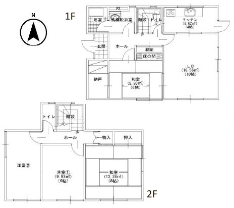 中古戸建　東松山市五領町19-16（期間限定現況販売）の間取り