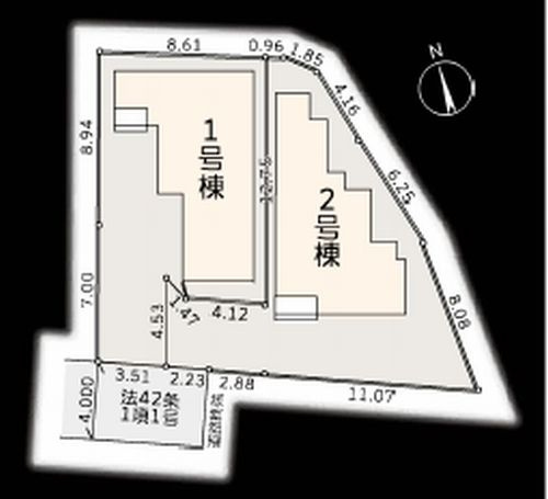 【仲介手数料０円】茅ヶ崎市旭が丘第3　新築一戸建て　全2棟の区画図|【仲介手数料０円】茅ヶ崎市旭が丘第3　新築一戸建て　全2棟