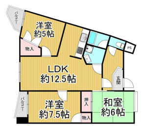 パレ武庫川パート２の間取り