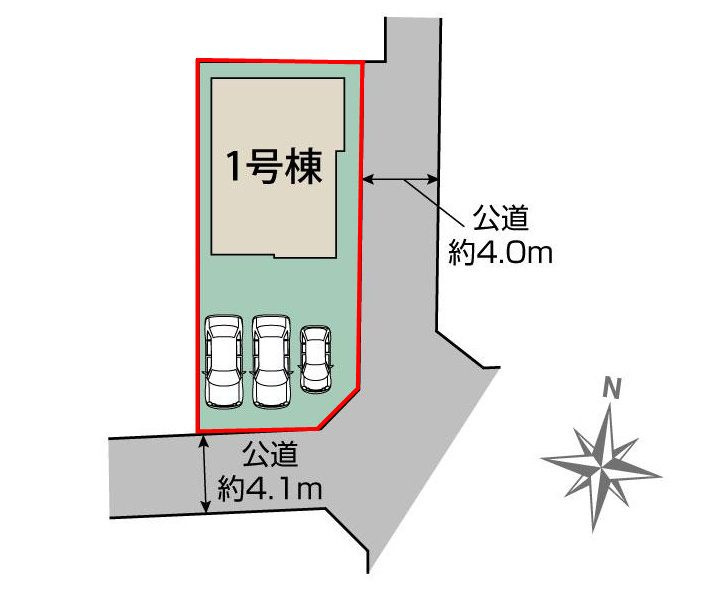 郡山市菜根４丁目　　　　１号棟　　　桜小学校、郡山第３中学区の区画図