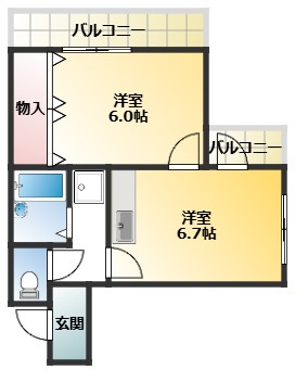 【間取り】 | ハイツ中道