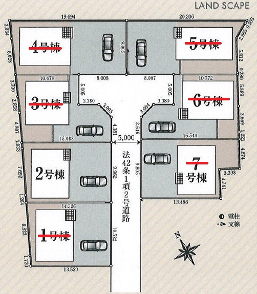 青梅市友田町3丁目　新築戸建全7棟の区画図