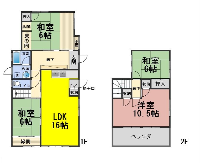 ６６７５３　岐阜市三田洞中古戸建ての間取り