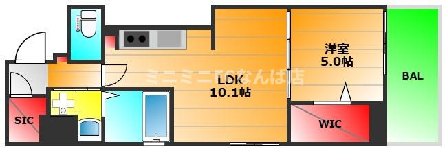 ミラージュパレス本町Departの間取り|現状有姿　階数によって室内の色が違います