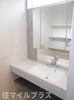 【独立洗面台】 | 郡山市菜根4丁目新築一戸建て1棟 | 独立洗面台、朝の身支度には欠かせません