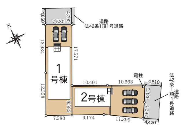 【区画図】 | 安城市東端町主木73-6『仲介料無料』新築戸建て | 1号棟