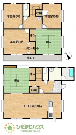 【間取り】 | 土浦市富士崎2丁目　中古戸建 | 一人部屋が実現できる5LDK間取りです。将来お子様の一人部屋をお考えの方にオススメな物件です♪