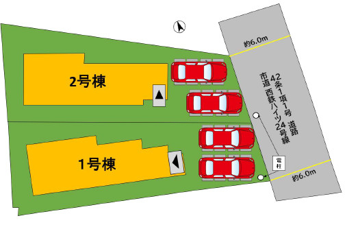 那珂川市王塚台1丁目2期 2号棟の区画図