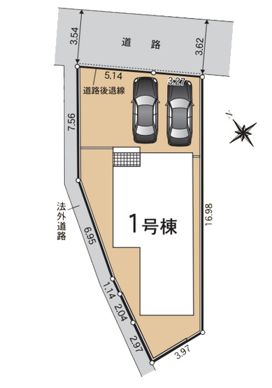 【区画図】 | 岡崎市上地町字丸根54-3『仲介料無料』新築戸建て | 1号棟
