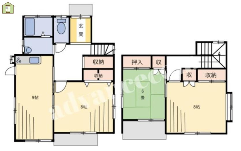 草加市谷塚町　中古一戸建ての間取り