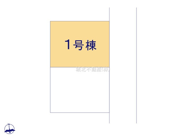練馬区富士見台1丁目 全2棟 1号棟の区画図|土地面積107.42㎡ 東側約5.3ｍ公道に面する整形地全2棟