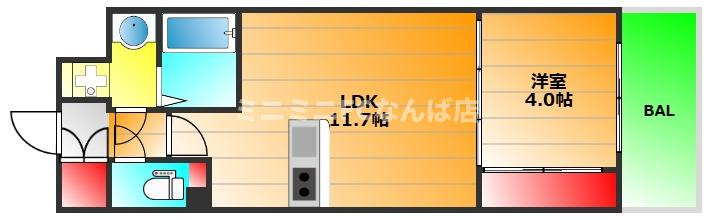 ミラージュパレス本町Departの間取り|現状有姿　階数によって室内の色が違います