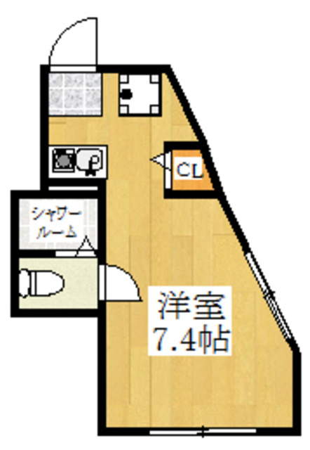 ヴァンヴェール王子神谷の間取り|角部屋２面採光のワンルーム★