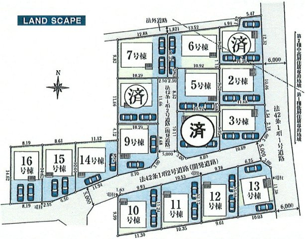 武蔵村山市中原4丁目　新築戸建全16棟の区画図