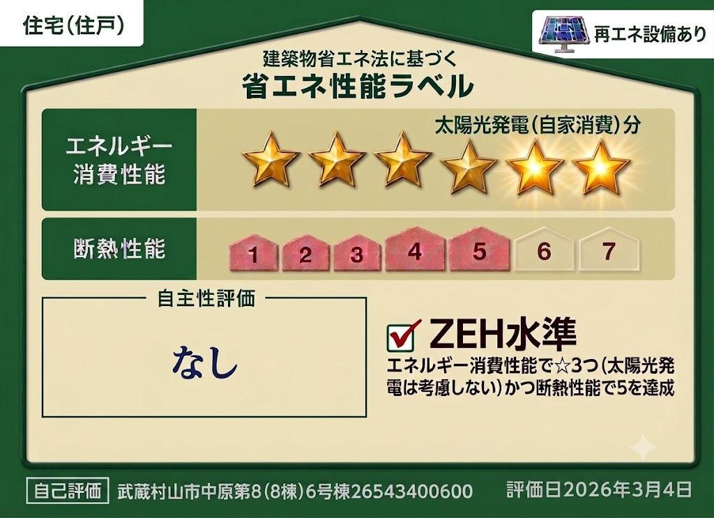 武蔵村山市中原4丁目　新築戸建全16棟の省エネ性能ラベル