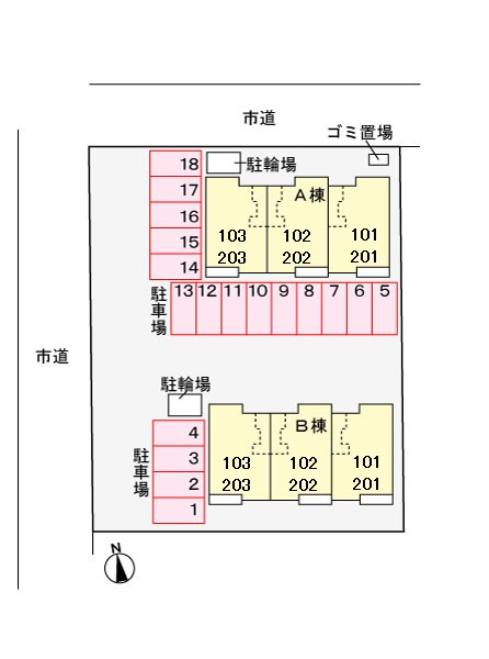 エーデル　ミナミⅡの区画図