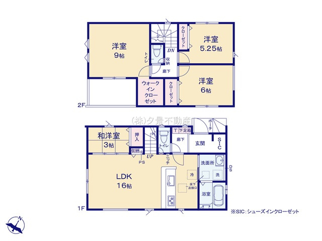 《仲介手数料無料》志木市下宗岡４丁目14-38新築一戸建てグラファーレの間取り