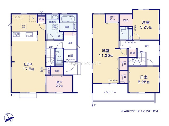 草加市新善町 新築分譲住宅 全8棟 3号棟の間取り