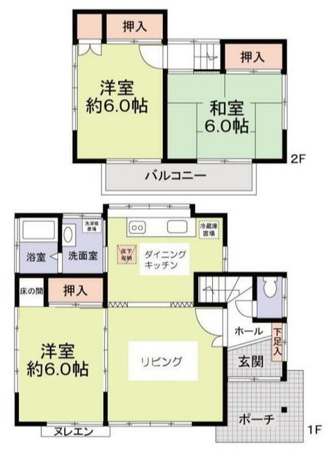 取手市下高井　戸建住宅の間取り