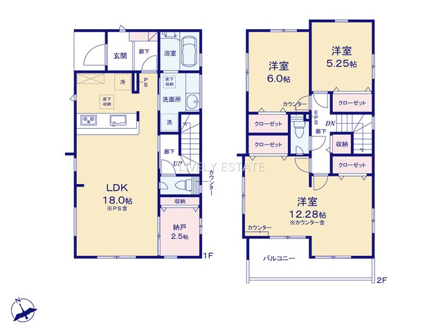 草加市新善町 新築分譲住宅 全8棟 4号棟の間取り
