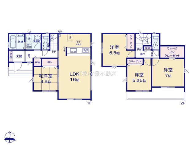 《仲介手数料無料》蓮田市大字江ケ崎1964-50新築一戸建てグラファーレの間取り