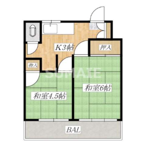 第一新中川荘の間取り|間取りです