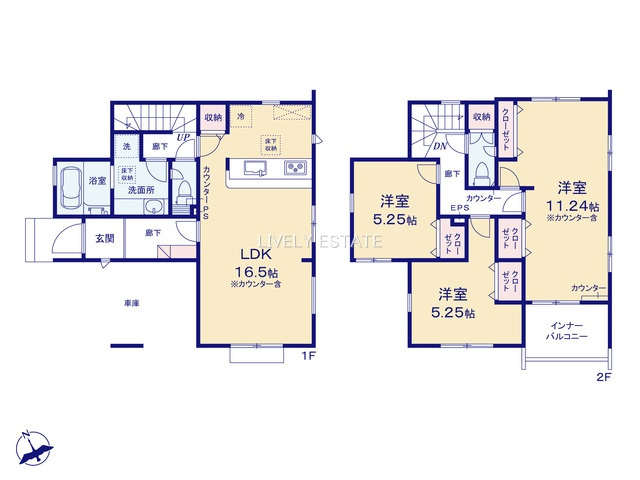 草加市新善町 新築分譲住宅 全8棟 5号棟の間取り